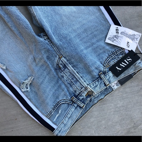 Siwy Memphis Bermuda Shorts with Tuxedo Stripe - Picture 7 of 8